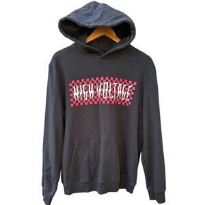 AC/DC Rock High Voltage Angus Young Patch black Hoodie Sweatshirt Size Large